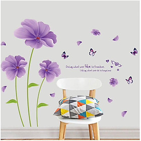 Mua Decal dán tường hoa năm cánh tím