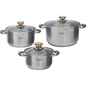 Bộ nồi inox Nagakawa NAG1301 - 3 nồi