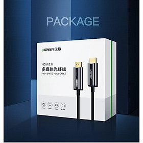 Ugreen UG50217HD132TK 30M màu Đen Cáp tín hiệu HDMI chuẩn 2.0 sợi quang cao cấp - HÀNG CHÍNH HÃNG