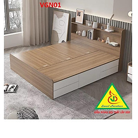 Giường ngủ gỗ MDF - kiểu dáng đơn giản hiện đại VGN01( không ngăn kéo)