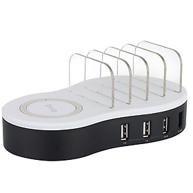 Wireless Quick Charging Station Dock 4 Ports USB W/ Mushroom Light  US