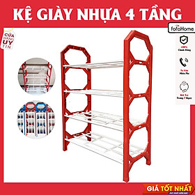 Mua Kệ Để Giày Dép 4 Tầng Nhựa Và Inox Dễ Dàng Lắp Ráp - Giao Màu Ngẫu Nhiên