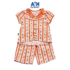 Bộ quần áo lửng bé gái họa tiết Hoa Dây cam cotton - AICDBG5JOX56 - AIN Closet