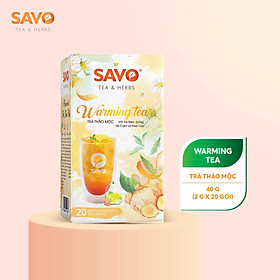 Trà Thảo Mộc Hoa Cúc Vỏ Cam SAVO Tea (Warming Herbal Tea) - hộp 20 túi lọc x 2g