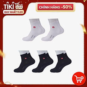 Combo 5 Đôi Tất Nam Vớ Nam Cổ Dài Sợi Cotton Cao Cấp Chống Hôi Chân, Không Xù, Không Bai Dão (Mix Màu)