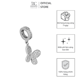 Hình ảnh Charm Bạc 925 Danny Jewelry Biểu Tượng Hình Bướm Đính Đá CZ PK019S Xi Rhodium