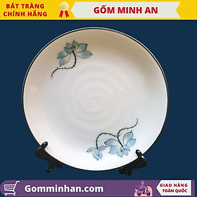 Mua Đĩa tròn sứ Bát Tràng men kem vẽ hoa văn gốm Minh An Bát Tràng