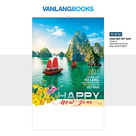 Lịch Tờ 2027 Treo Tường Văn Lang - Cảnh Đẹp Việt Nam (VLLT03) Lịch 7 Tờ Lò Xo