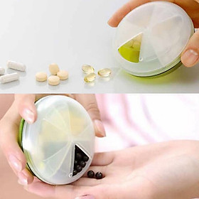 Mua Bộ 2 hộp đựng thuốc tròn cao cấp màu xanh- Hàng Nội Địa Nhật