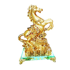 Mua Ngựa vàng phong thủy mã đáo thành công đế kính cao cấp