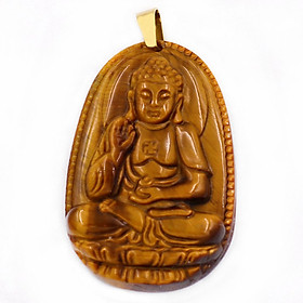 Mặt Phật A Di Đà đá mắt hổ 3.6cm - Phật bản mệnh tuổi Tuất, Hợi - Mặt phật size nhỏ