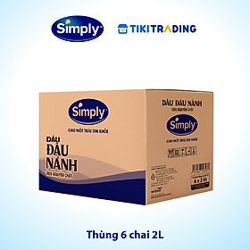Thùng 6 chai dầu đậu nành Simply 2L