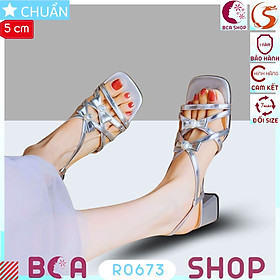 Sandal nữ gót vuông cao 5 phân RO673 ROSATA tại BCASHOP đính nơ kèm ngọc trai vừa sang trọng vừa điệu đà cực xinh