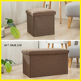 Mua Hộp Đựng Đồ Kiêm Ghế Ngồi - Ghế Đôn Kiêm Hộp Đựng Đồ Đa Năng 2in1 cực tiện lợi màu nâu