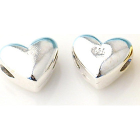 Combo charm bạc trắng hình trái tim xỏ ngang - Ngọc Quý Gemstones