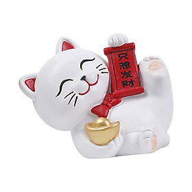 Lucky Cat Figurine Car Dashboard Ornament Figure Collection for Table