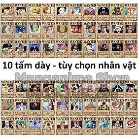 Mua Bộ 10 tấm truy nã onepiece wanted poster loại dày đủ size
