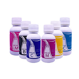 Bộ 6 Chai Mực In Phun Màu 100ml Media DYE UV Cho Máy In Epson (B,C,M,Y,LC,LM) - Hàng Chính Hãng