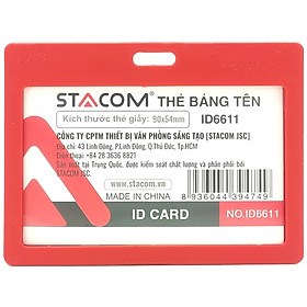 Bảng Tên Nhựa Stacom ID6611 - Màu Đỏ