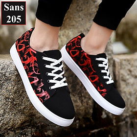 Giày thể thao nam sneaker Sans205 màu đen xanh đỏ