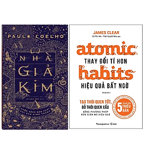 Combo 2Q: Nhà Giả Kim (Bìa Vàng) + Automic Habits - Thay Đổi Tí Hon - Hiệu Quả Bất Ngờ (Top Sách Tiểu Thuyết/ Phát Triển Bản Thân Bán Chạy Nhất Mọi Thời Đại) 