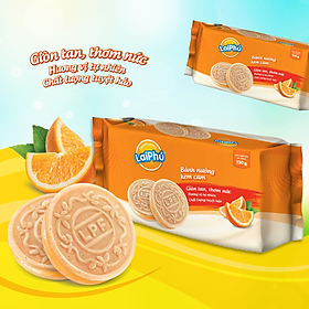 Combo 3 Gói Bánh Cookies Lai Phú Kem Cam 120G