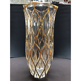 Lọ Hoa Thuỷ Tinh Viền Chỉ Vàng 30cm cao cấp - ANTH491