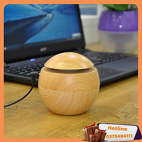 Mua Máy Xông Tinh Dầu Tạo Độ Ẩm Hình Tròn Vân Gỗ Có Đèn Led-Màu Vàng  - Hàng Loại 1