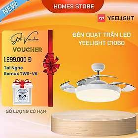 Mua Quạt Trần Thông Minh XIAOMI Yeelight C1060 Kiêm Đèn LED  Nhiều Chế Độ Màu  Kết Nối App Mihome  Phù Hợp Không Gian 20-25 m2  Công Suất 30 W - Hàng Chính Hãng