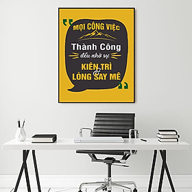 Mua Tranh động lực Mọi công việc thành công đều nhờ sự kiên trì  lòng say mê-Model: AZ1-0581