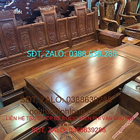 Bộ bàn ghế salon gỗ gụ Lào kiểu Á Âu