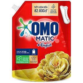 Nước giặt Túi 3.7kg OMO Matic Cho máy giặt cửa trên Hương Comfort Tinh dầu thơm Xoáy bay vết bẩn, hương thơm bền lâu