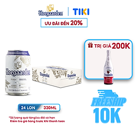 Hình ảnh Thùng 24 Lon Bia Hoegaarden White (330ml / Lon)