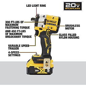 MÁY SIẾT BULONG CẦM TAY 20V DEWALT DCF921N-B1 - HÀNG CHÍNH HÃNG