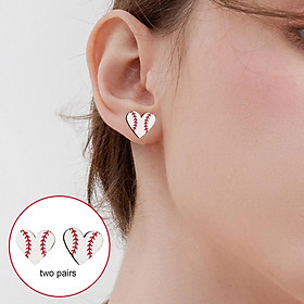 2 Pairs Sports Stud Earrings Unique Statement Earrings for Women Teens Gifts