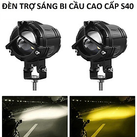 Đèn LED Trợ Sáng S40 Plus Siêu Sáng – Cốt Vàng, Pha Trắng, Chống Chói Đỉnh Cao Cho Khách VIP