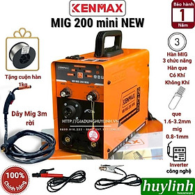 Máy hàn 3 chức năng Kenmax MIG 200 mini NEW - Tặng kèm 1 cuộn dây 1kg