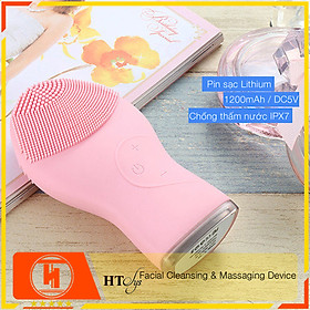 Máy rửa mặt mini massage tích hợp sóng âm HT SYS -TL703 - Facial Cleansing & Massaging Device - Massage - Làm Sạch Sâu - Tẩy Tế Bào Chết - Nâng Cơ Kháng Khuẩn