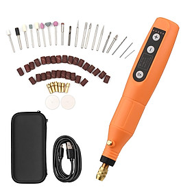 Portable Rotary Tool Set Mini Cordless Grinder Handheld Rechargeable Electric Drill USB Charging 5-Speed with Multiple Attachments LED Light for Cutting Sanding Engraving Polishing & DIY