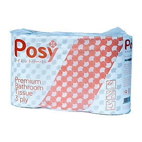Giấy Vệ Sinh Posy Premium 3 Lớp 6 Cuộn / Túi - Loại Cao Cấp , Siêu Mịn, Dai Và Thấm Hút Tốt