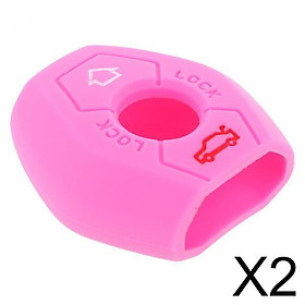 2xProtective Rubber Case Silicone Cover Skin for  3 Series Remote Key Pink