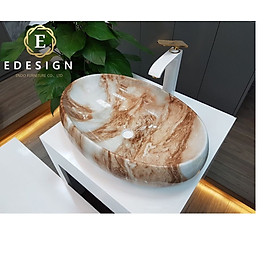 Mua CHẬU ELIP VÂN ĐÁ HỒNG GHI GRVL 065UM