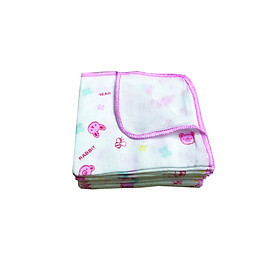Khăn sữa Pure 100% natural cotton 3 lớp in hình kt 24*28/ 3 layer printed baby cotton gauze handkerchief