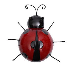 10cm Metal Ladybug Fence Hanger Wall Hanging Outdoor Garden Decorative Figurine