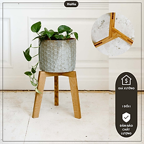 Đôn gỗ sồi cao cấp 3 chân để cây cảnh trang trí decor nhà cửa được sơn phủ chống thấm chống ẩm mốc CCG13