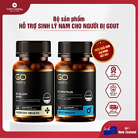 Bộ Sản Phẩm Tăng Cường Sinh Lực, Sinh Lý Nam Cho Người Bị Gout: Viên Gout Go Celery 16000mg 30 Viên, Viên Tăng Cường Sinh Lý Nam Go Man Plus 30 Viên
