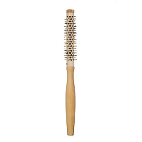Round Blow Dryer Brush Natural Wooden with Nylon Bristles Roll Styling Hairbrush