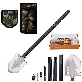 Xẻng quân dụng đa năng 12 trong 1 cao cấp tạo lửa, bật bia, phay gỗ, cắt dây, xoay vít, phá kính