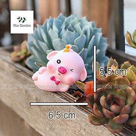 Mua Tiểu cảnh trang trí chậu cây mô hình heo mini decor vườn terarium hồ cá bàn học Nia Garden N5