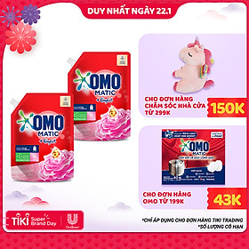 Combo 2 Túi Nước Giặt OMO Matic Comfort Hương Hoa Hồng Ecuador 2.0kg